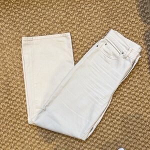 Uniqlo Jeans Cream/Off-White High-Rise Straight leg Button Fly